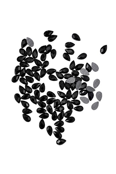 yiğit aksesuar Dmc Hotfix Black Drop Bonding Stone 7X12 100 Pieces