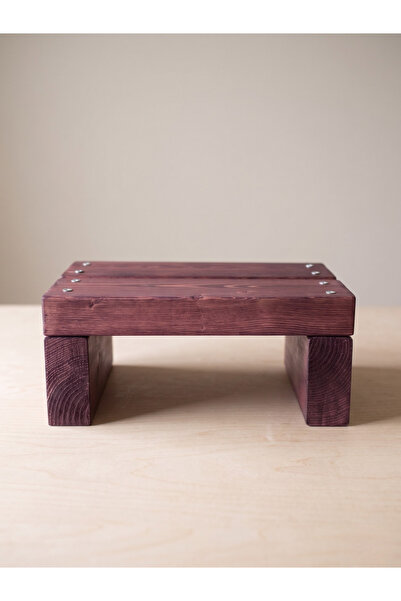 Nest WoodTr Doğal Ahşap Tek Katlı Basamak Tabure Yükseltici 30x25x15cm 1Adet