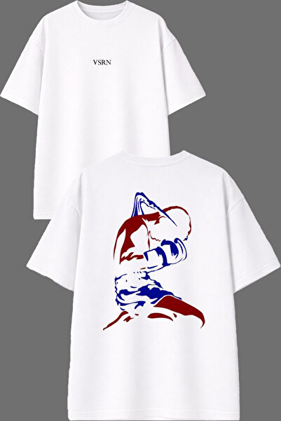 VSRN Winner Boxer Design Front and Back Printed White Oversize T-Shirt