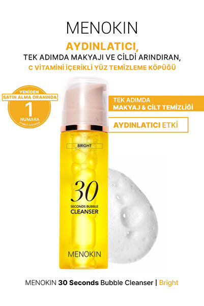 Menokin Aydınlatıcı, C Vitamini İçerikli Yüz Temizleme Köpüğü 30 Seconds Bubb...