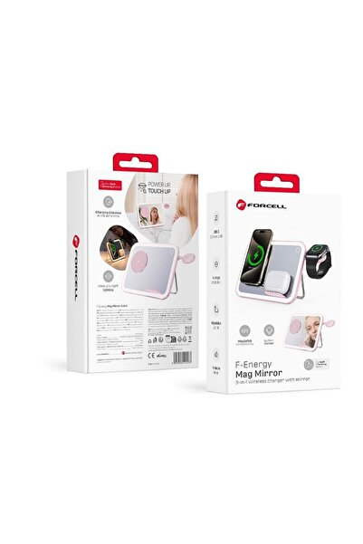 Forcell F-ENERGY Mag Mirror 3 în 1 15W Încărcător magnetic compatibil cu MagS...