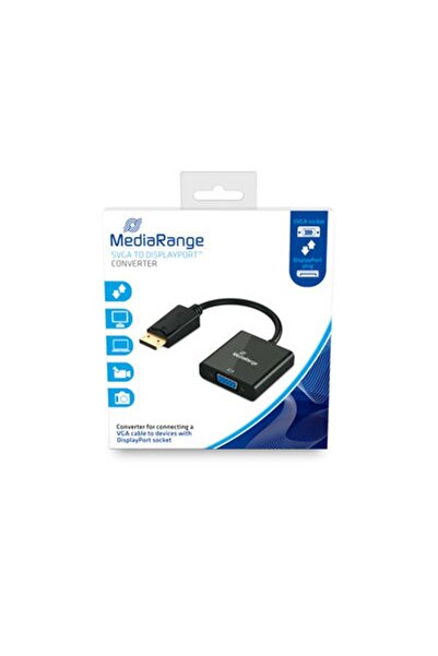 MediaRange Mufă VGA/Mufă DP 15cm negru