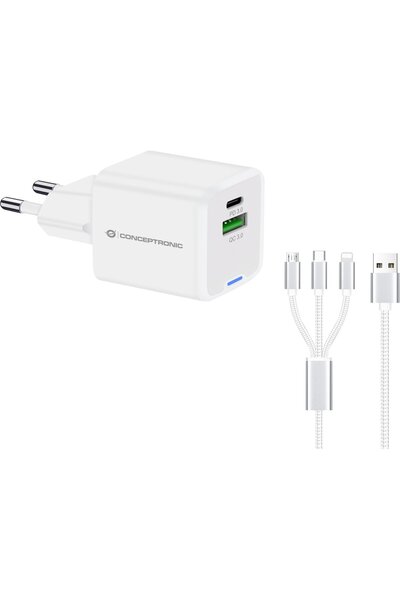 CONCEPTRONIC ALTHEA16W Încărcător USB PD GaN cu 2 porturi, 33W