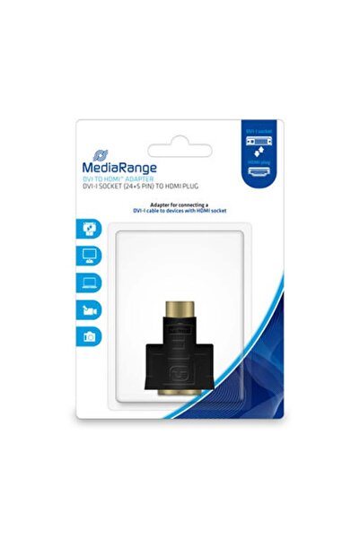 MediaRange Mufă DVI-I (24+5 pini)/Conector HDMI negru