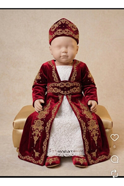 Kaya Hediyelik Kirmizi kaftan 6 aylik gold işlemeli