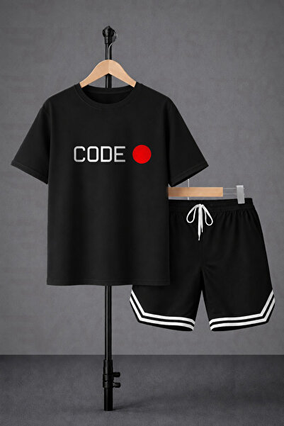 Velostra Unisex Code Printed Oversize Fit Comfortable Fit T-Shirt and Shorts Set