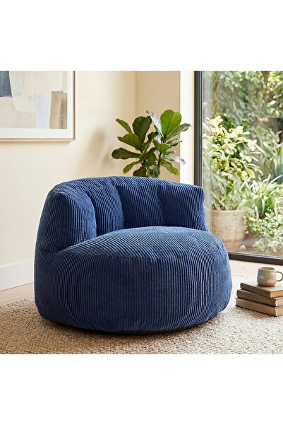 puffiber Premium Yer Pufu Fitilli Kadife Tek Kişilik Relax Koltuk 94x76 Cm