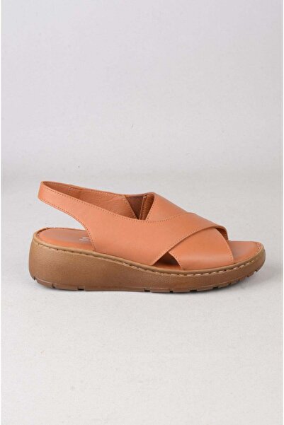 SEÇ KUNDURA Seç Km11 Genuine Leather Anatomical Women's Sandals Tan