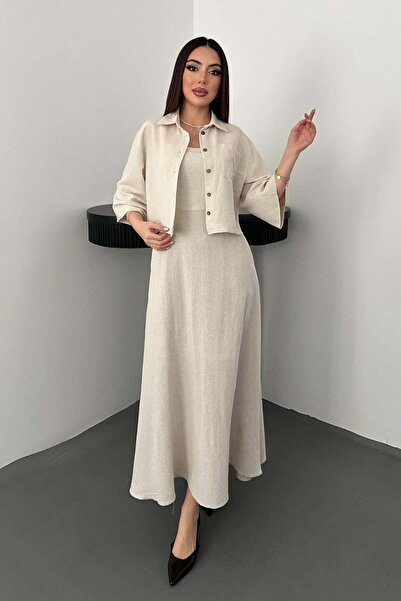 Generic Brand Beige Strappy Dress and Shirt