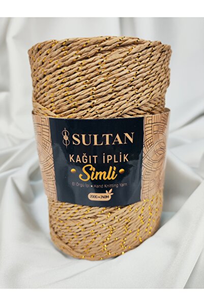 Sultan Ață de hârtie cu sclipici pentru tricotat manual 200gr.-240mt. (1 buca...