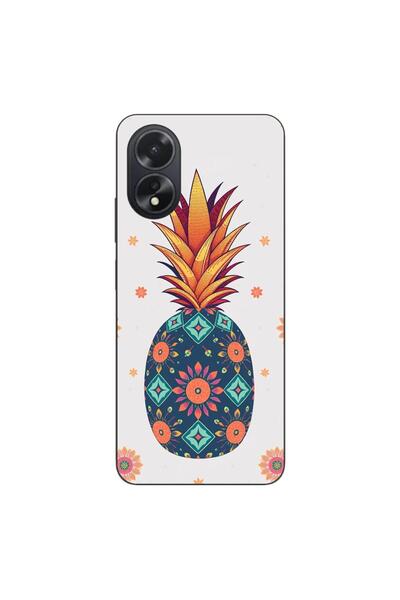 OEM Husa compatibila cu Oppo A38 4G Silicon Gel Tpu Model Floral Pineapple
