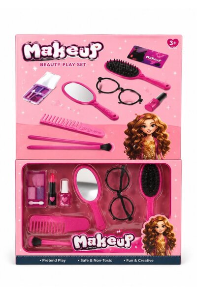 DAT Girls Beauty Set with Makeup & Hair Accessories, Complete Pretend Play Be...