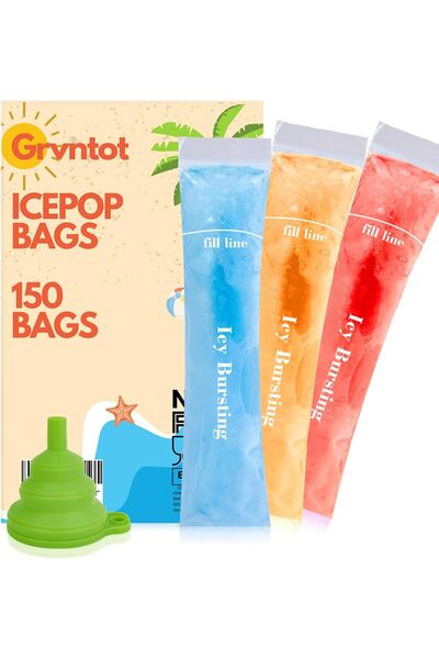GRV 150 disposable ice cream bags (20x5 cm) for natural fruit snacks, juices ...