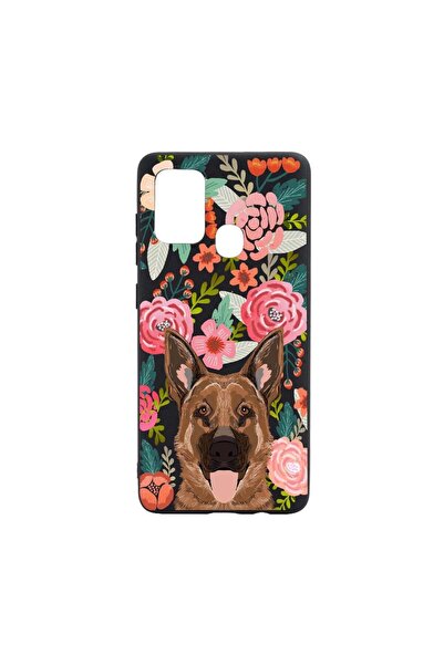 bestcase Силиконов калъф, съвместим с Realme C25s, Куче и цветя, устойчив на ...