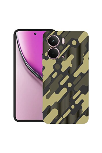 bestcase ¬Æ Husa pentru Realme P3 cu Design Green Camouflage, TPU Mat Ultra S...