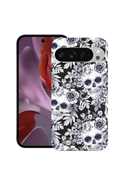 bestcase Husă pentru Google Pixel 9 Pro XL, Craniu Negru și Alb, Silicon Subț...