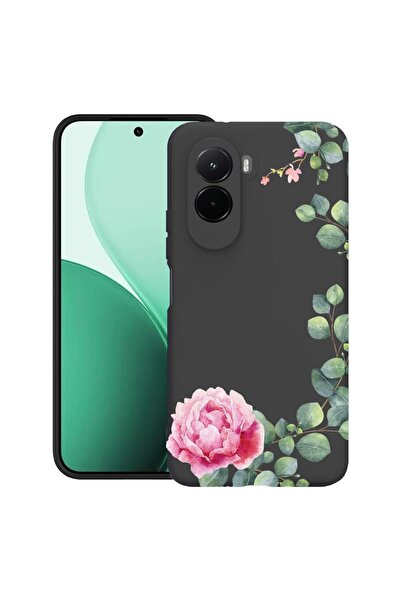 bestcase Ултра тънък TPU калъф, съвместим с Poco M7, Флорален - Минималистичн...
