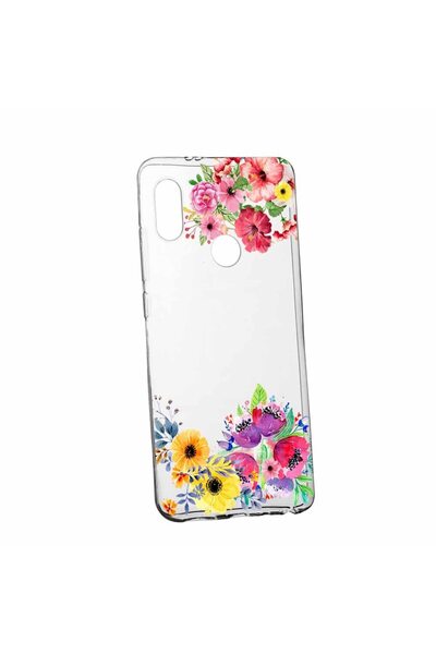 bestcase Husa Silicon, Transparent, Slim, Flowers, Huawei P20 Lite