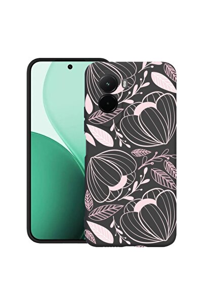 bestcase Θήκη TPU Υπέρλεπτη Συμβατή με Poco M7, με Σχέδιο Τροπικά Ροζ Λουλούδ...
