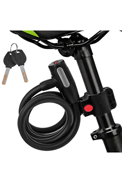 zola Antifurt bicicleta cu cheie, cablu spiralat 150 cm, grosime 12 mm, invel...