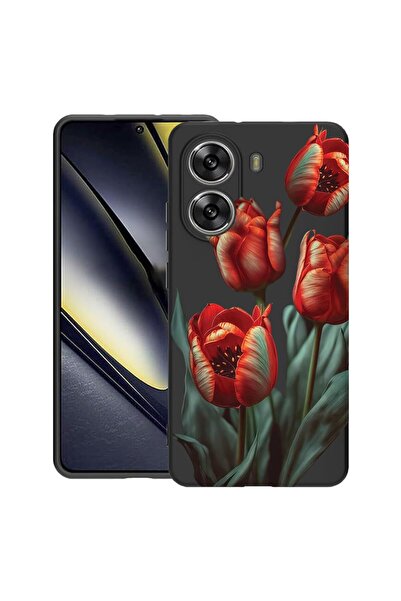 bestcase ¬Æ Husa TPU Ultra Slim Compatibila cu Poco X7 Pro 5G, Floral - Red T...