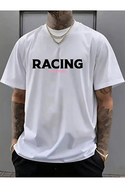 SAUDI RACE F1 CAR Men and Women's 100% Cotton T-Shirt - Oversized Crew Neck S...
