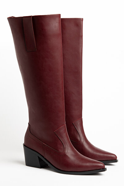 DENORA Burgundy Matte Leather Heeled Flat Rider Western Cowboy Boots