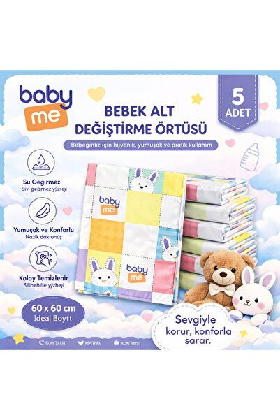 Baby&Me Fluffy Diaper Changing Cover 60X60 cm 5 Pieces