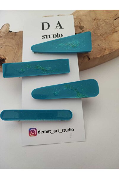 Demet Art Studio Reçineye Hayat Veriyoruz مشبك شعر من الفولاذ الملون بالإيبوك...