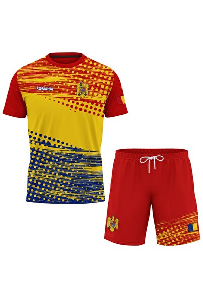 OEM Compleu tricou si pantaloni scurti pentru barbati Romania S112