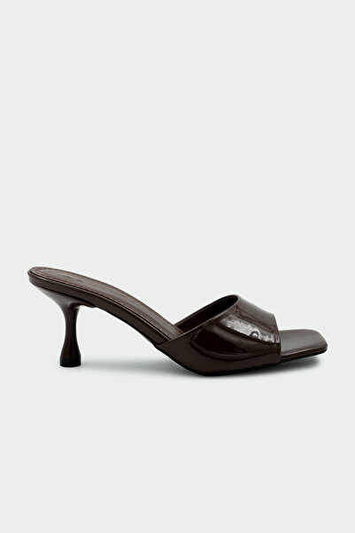 LAMİNTA Perry Blunt Toe Women's Bitter Brown Heeled Slippers