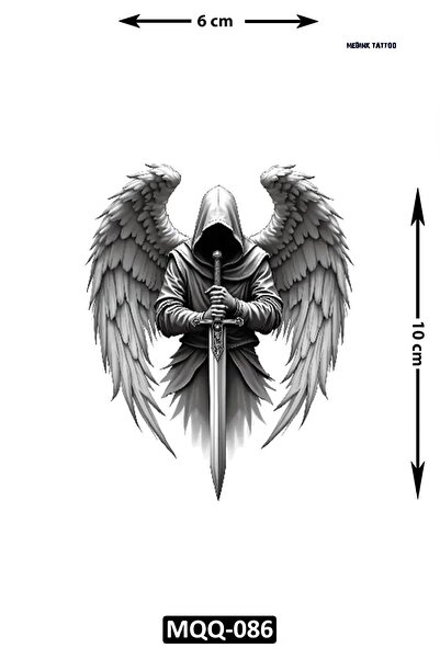 Attach MQQ-086 KANATLI SAVAŞCI DESEN GEÇİCİ DÖVME-TATTO