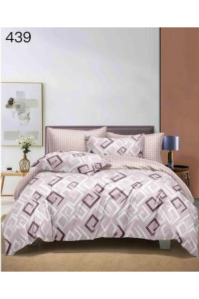 East Comfort Set de lenjerie de pat Finet 6 piese, gri cu diamante abstracte-...