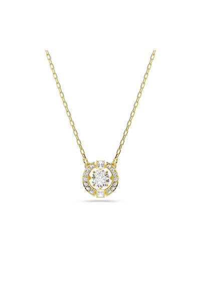 Swarovski Una Angelic Kolye, Karışık kesimler, Beyaz, 18k altın rengi yüzey