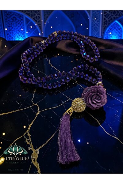 Altınoluk Haremia Crystal Stone Rose Detailed 99' Rosary 8 mm |   Stylish Gif...