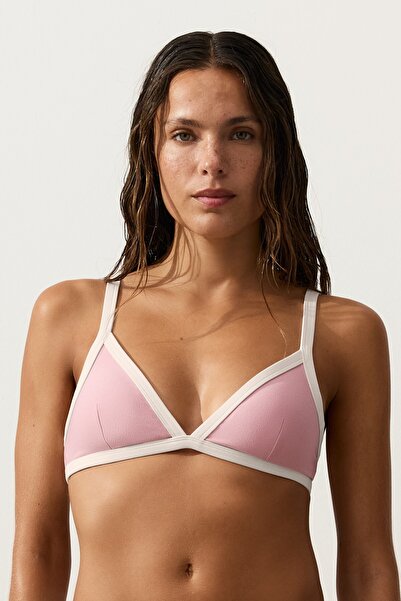 Oysho Kontrast şeritli üçgen bikini üstü