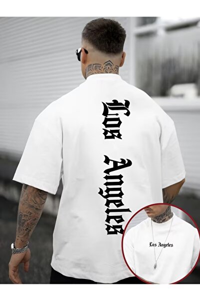 PAVRO Unisex Άνετο T-shirt με μικτό σχέδιο και στάμπα