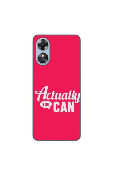 OEM Husa compatibila cu Oppo A17 Silicon Gel Tpu Model Mesaj Actually You Can