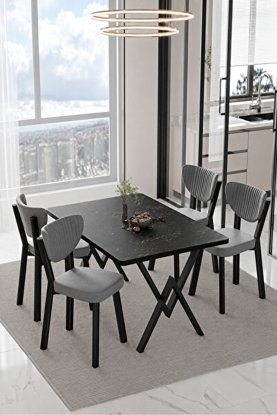 Bella Set masă și scaune Mar, 4 scaune, masă de dining 80x120, masă de bucătărie