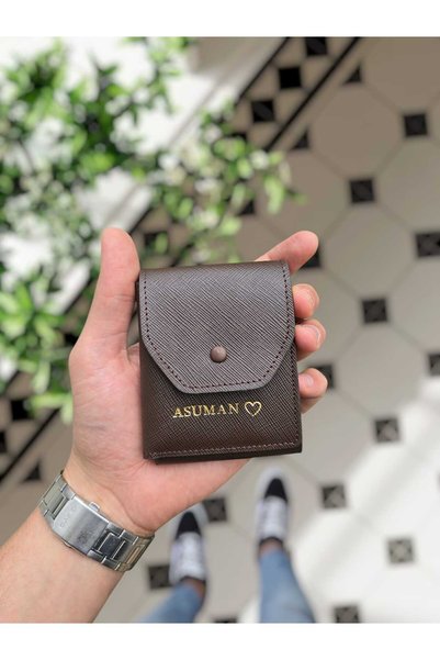 VİSSO 0571 Genuine Leather Legendary Trend Model Multi-Coin Wallet Unisex Card Holder with Snap Fastener Most Preferred Model