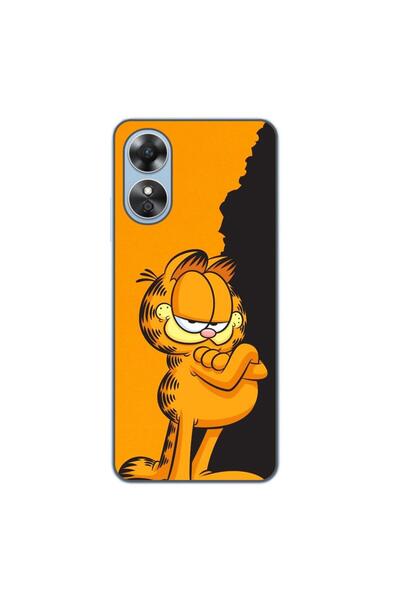 OEM Husa compatibila cu Oppo A17 Silicon Gel Tpu Model Garfield Black and Orange