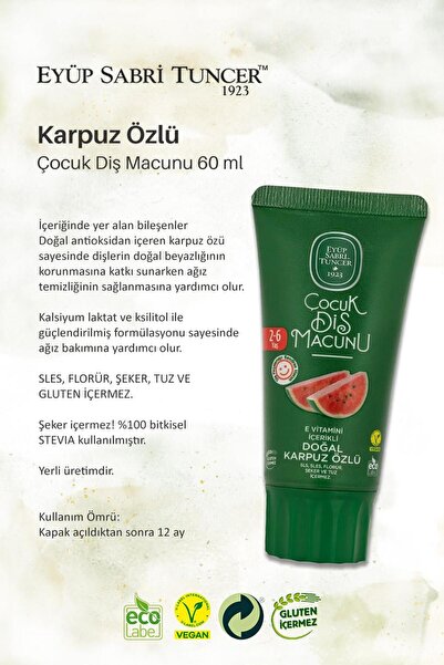 Eyüp Sabri Tuncer 4'lü Set Çocuk Diş Macunları 60 ml, Rosie Hediye