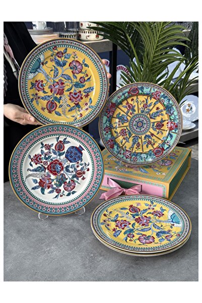 Doğudeko Vintage Flower of Life Porcelain 6-Piece Serving Plate