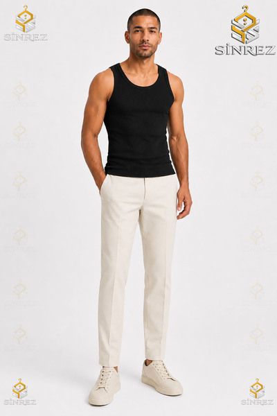 SİNREZ Men's Halter Neck Lycra Sports Singlet Short Shirt Mannequin