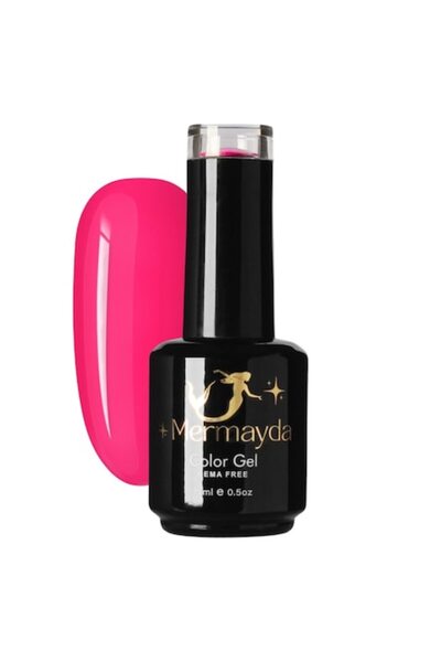 Mermayda Semi-permanent Nail Polish, Hema Free, ColorGel Raspberry, Pink, 15 ml