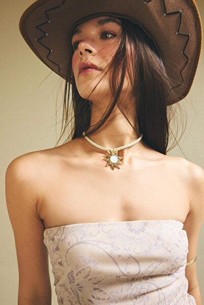 DeFacto Women's Sun Gold Color Necklace H7016Axns