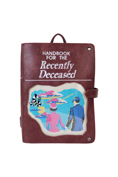Loungefly Beetlejuice Handbook for the Recently Deceased Pin Trader Backpack