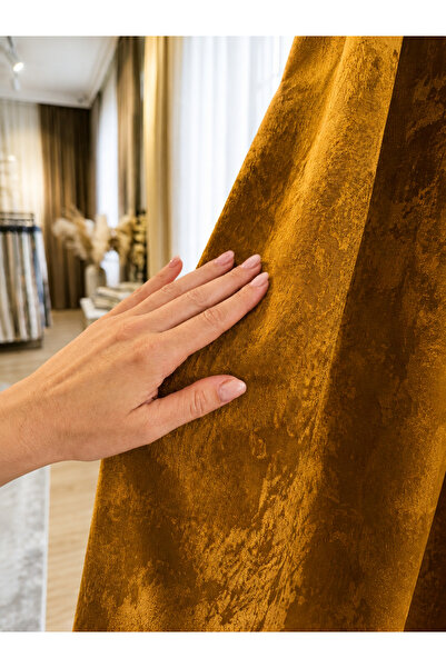 ArasyaHome Yellow Turkish Sand Texture Drapery Curtain
