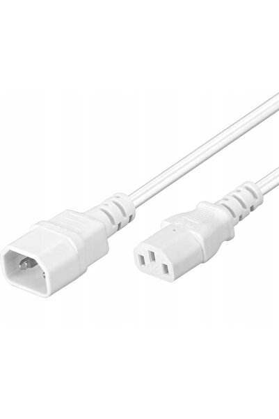 PremiumCord Prodlu≈æovac√≠ kabel s√≠≈• 230V, C13-C14, b√≠l√Ω 2m