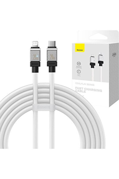 Baseus Cablu USB USB-C - Lightning 2 m Bia≈Çy (CAKW000102)